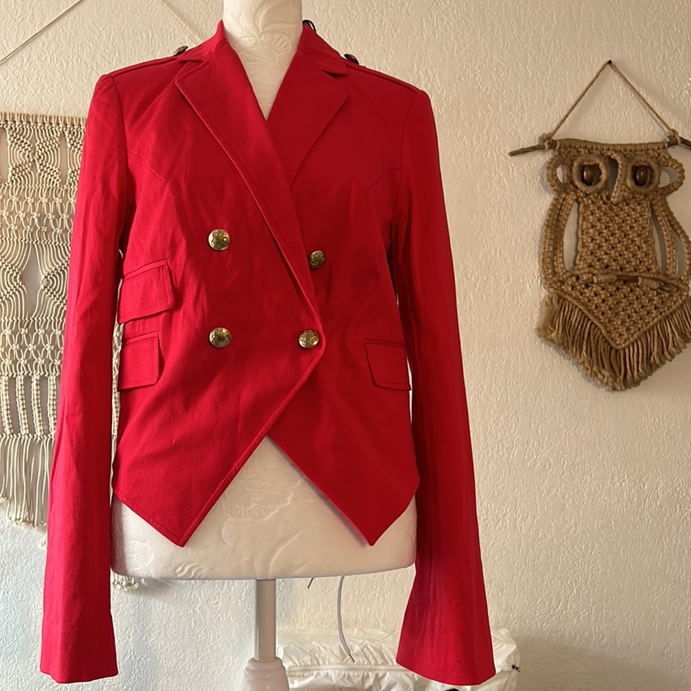 Firetrap red poppy front point short lad blazer size S made in London